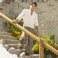Image 1 of ÉFÉMÈRE Raw Almond Tailored Linen Shirt 
