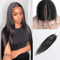 Image 2 of  2" X 6" Hd Straight Transparent Lace Closure #1B Natural Black 