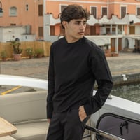 Image 1 of ÉFÉMÈRE Shininig Black Tailored Cotton Light Longsleeve