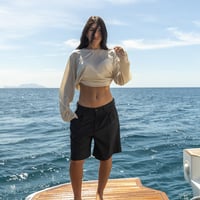Image 4 of ÉFÉMÈRE Sail Black Tailored Cotton Shorts