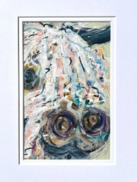 Image 1 of Tartan Tangles, 8.5x5.5 Acrylic Painting, 11x14 matted, Abstract Highland Cow
