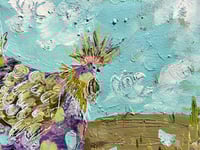 Image 2 of Lady Cluck, 11x14 Acrylic Painting, 16X20 matted, Embellished French Hen