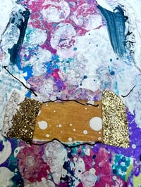 Image 2 of Stella, 9x12 Acrylic and Collage Painting, 11x14 matted, Abstract Angels,