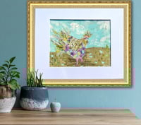 Image 3 of Lady Cluck, 11x14 Acrylic Painting, 16X20 matted, Embellished French Hen