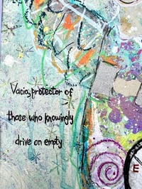 Image 3 of Vacia, 8x10 Acrylic and Collage Painting, 11x14 matted, Abstract Angels,