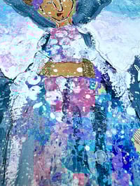 Image 3 of Stella, 9x12 Acrylic and Collage Painting, 11x14 matted, Abstract Angels,
