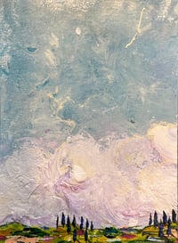 Image 2 of Cielo Tuscano VI, 7.5x5.5 Acrylic Painting, 8x10 matted, Abstract Tuscan Landscape