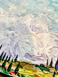 Image 3 of Cielo Tuscano IV, 7.5x5.5 Acrylic Painting, 8x10 matted, Abstract Tuscan Landscape