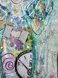 Image 4 of Vacia, 8x10 Acrylic and Collage Painting, 11x14 matted, Abstract Angels,