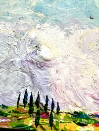 Image 3 of Cielo Tuscano VI, 7.5x5.5 Acrylic Painting, 8x10 matted, Abstract Tuscan Landscape