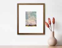 Image 1 of Cielo Tuscano IV, 7.5x5.5 Acrylic Painting, 8x10 matted, Abstract Tuscan Landscape