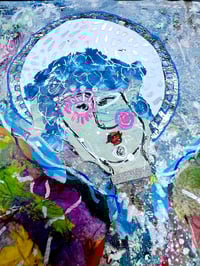 Image 5 of Harriet, 9x12 Acrylic and Collage Painting, 11x14 matted, Abstract Angels,