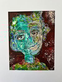 Image 1 of Cay, 11x14 Acrylic Painting, 16X20 matted, Abstract Faces, Abstract Woman