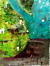 Image 2 of Evening Glow, 7.5x5.5 Acrylic Painting, 11x14 matted, pear on table