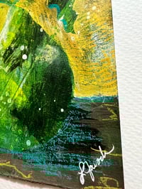 Image 2 of Morning Sunlight, 7.5x5.5 Acrylic Painting, 11x14 matted, pear on table