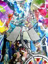 Image 6 of Harriet, 9x12 Acrylic and Collage Painting, 11x14 matted, Abstract Angels,