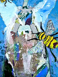 Image 6 of Ambrose, 9x12 Acrylic and Collage Painting, 11x14 matted, Abstract Angels,
