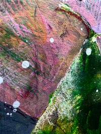 Image 3 of Sacred to Venus, 7.5x5.5 Acrylic Painting, 11x14 matted, pear on table