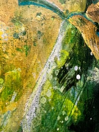 Image 3 of Morning Sunlight, 7.5x5.5 Acrylic Painting, 11x14 matted, pear on table
