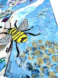 Image 7 of Ambrose, 9x12 Acrylic and Collage Painting, 11x14 matted, Abstract Angels,