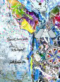 Image 8 of Harriet, 9x12 Acrylic and Collage Painting, 11x14 matted, Abstract Angels,