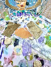 Image 8 of Galene, 8x10 Acrylic and Collage Painting, 11x14 matted, Abstract Angels,