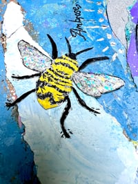 Image 9 of Ambrose, 9x12 Acrylic and Collage Painting, 11x14 matted, Abstract Angels,