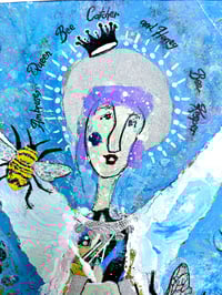 Image 10 of Ambrose, 9x12 Acrylic and Collage Painting, 11x14 matted, Abstract Angels,