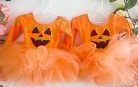 Jack O Lantern Tutu Bodysuit Leotard Girl’s Tulle Dress Pumpkin Halloween Costume Party Set