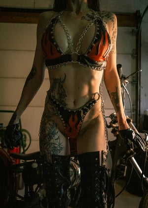 Image of Toxic Vision Mean Streak leather bikini set