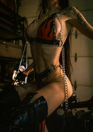 Image of Toxic Vision Mean Streak leather bikini set
