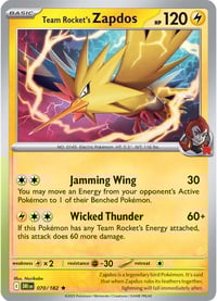 Image 1 of Team Rocket's Zapdos - SV10: Destined Rivals - Near Mint x4