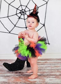 Image 1 of Witch Tutu Girl’s Halloween WitchyTulle Skirt Costume 