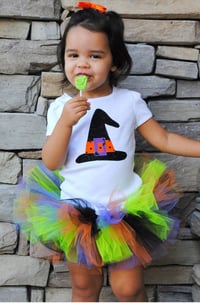 Image 3 of Witch Tutu Girl’s Halloween WitchyTulle Skirt Costume 