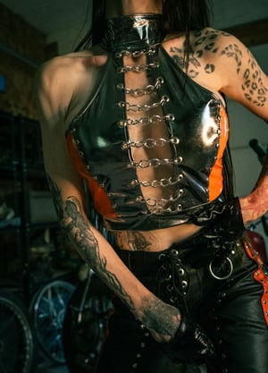 Image of Toxic Vision Chrome on Chrome halter top