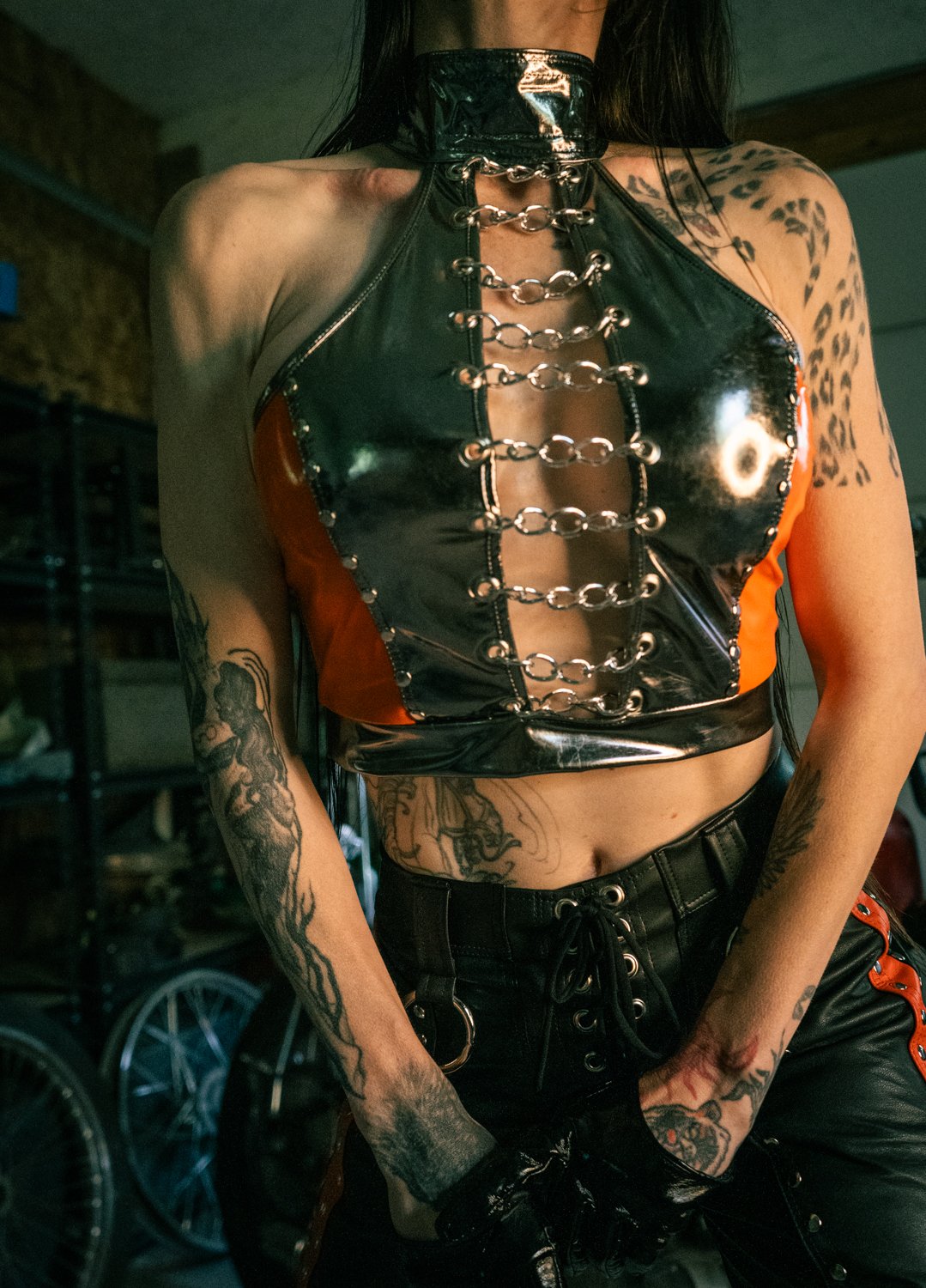 Image of Toxic Vision Chrome on Chrome halter top