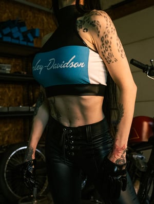 Image of Toxic Vision Mean Streak blue halter top