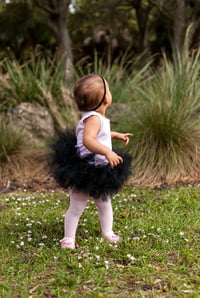 Image 3 of Black Fluffy Tutu Baby Girl’s Tulle Skirt Birthday Halloween Dress