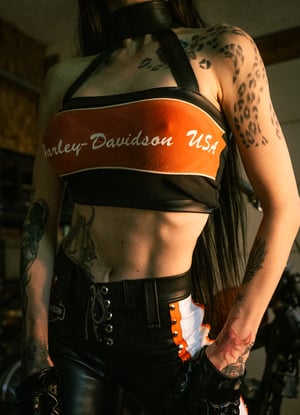 Image of Toxic Vision Mean Streak orange halter top