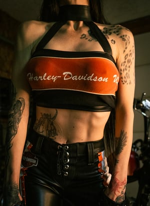 Image of Toxic Vision Mean Streak orange halter top