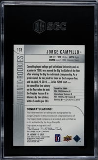 Image 2 of 2021 Upper Deck UD SP Authentic #103 Jorge Campillo Rookie Autographed /799