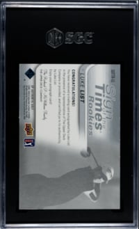 Image 2 of 2021 Upper Deck UD SP Authentic SOTTR-LL Luke List Graded Auto Sign of the Times Rookies