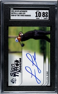 Image 1 of 2021 Upper Deck UD SP Authentic SOTTR-LL Luke List Graded Auto Sign of the Times Rookies