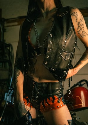 Image of Toxic Vision Hellbent faux-leather vest