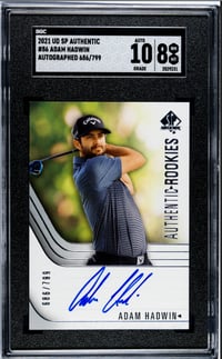 Image 1 of 2021 UD SP Authentic #86 Adam Hadwin Rookie RC Auto /799