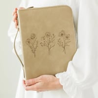 Image 1 of Floral Bible Cover - Vegan Leather 