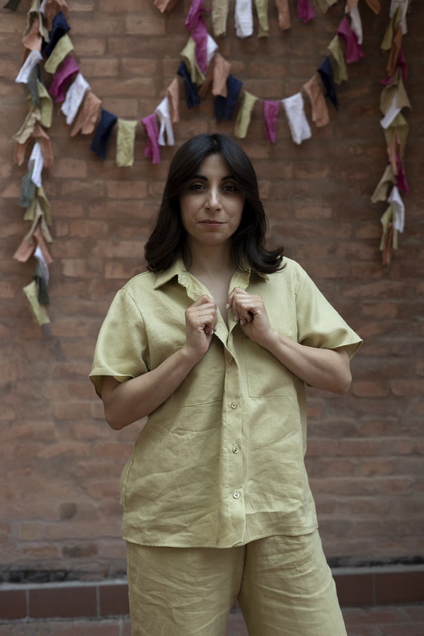 Image of CAMICIA NIMBUS LINO VERDE TE