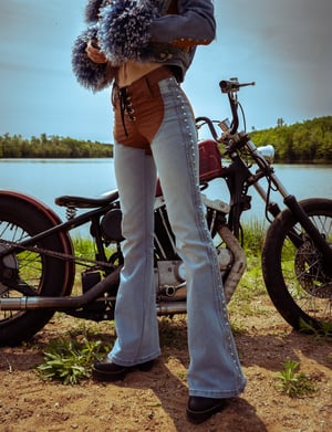 Image of Toxic Vision Easy Rider denim flare pants