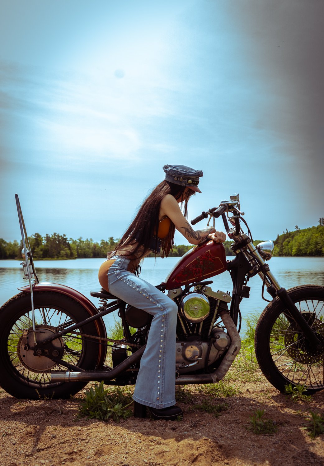 Image of Toxic Vision Easy Rider denim flare pants