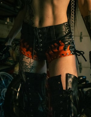 Image of Toxic Vision Hellbent flame hot pants